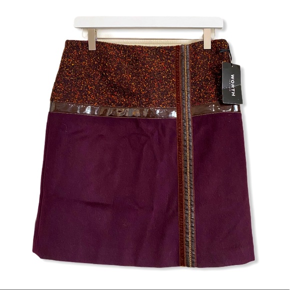 Worth Dresses & Skirts - Worth New York NWT Merlot Wool Tweed Skirt
